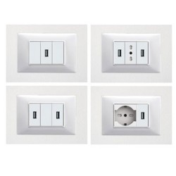 OFFERTA SPECIALE Presa USB 2.1A per VIMAR® PLANA™ Bianca