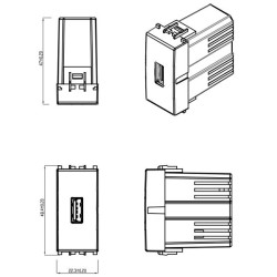 OFFERTA SPECIALE Presa USB 2.1A per VIMAR® PLANA™ Bianca