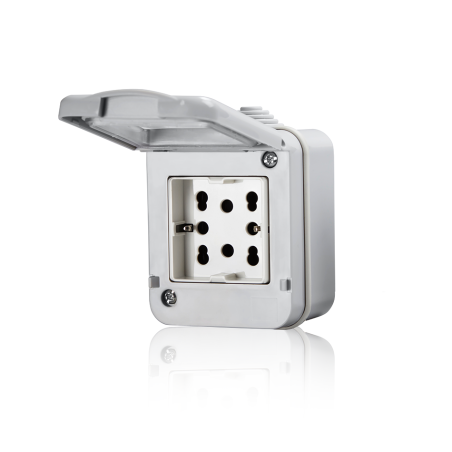 Side Box IP55 2 moduli completo di presa Side