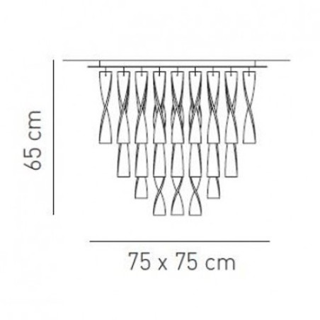 Axo Light Aura Grande Struttura Cromo Lampada da Soffitto