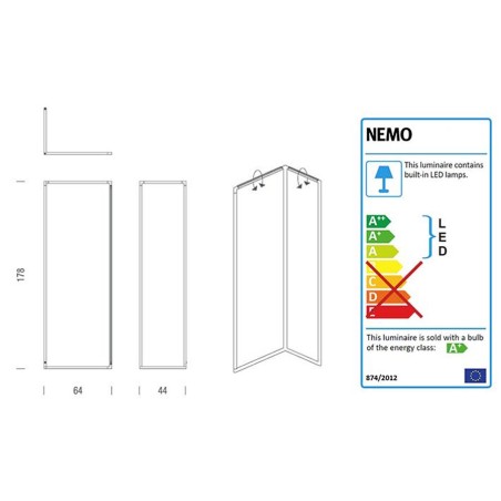 Nemo Spigolo Lampada da Terra