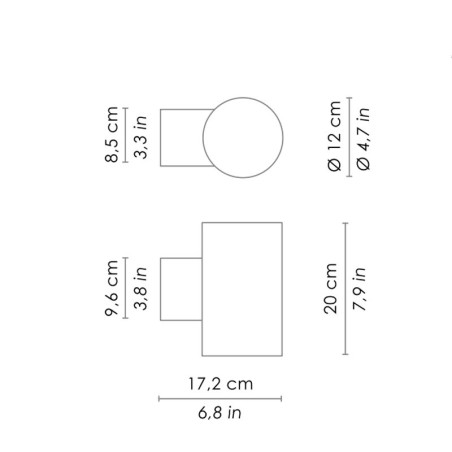 Ailati Bianca Lampada da Parete IP54