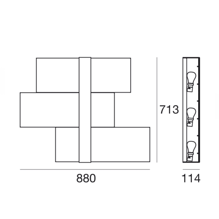 Linea Light Triad 88 Lampada da  Parete/Soffitto