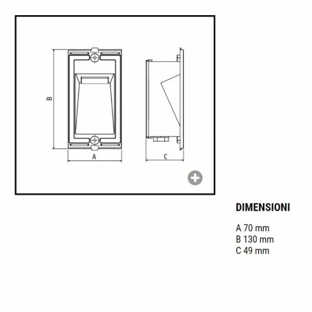 Goccia Quantum Verticale 3,2W maschera alluminio