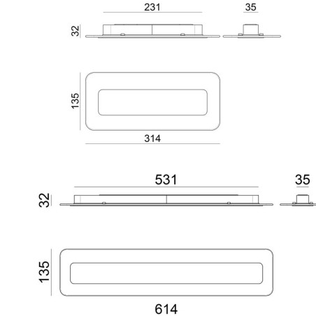 Linea Light Antille Lampada da Parete