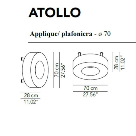 Modoluce Atollo ø 70 Parete/Soffitto