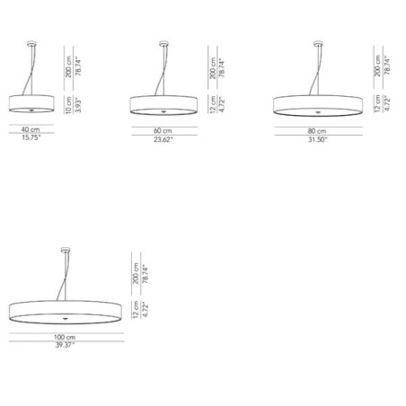 Modoluce Discovolante Sospensione Plissè