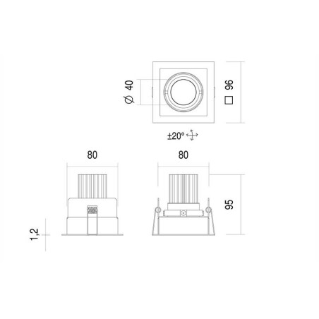 Idea 1 Incasso orientabile IP40