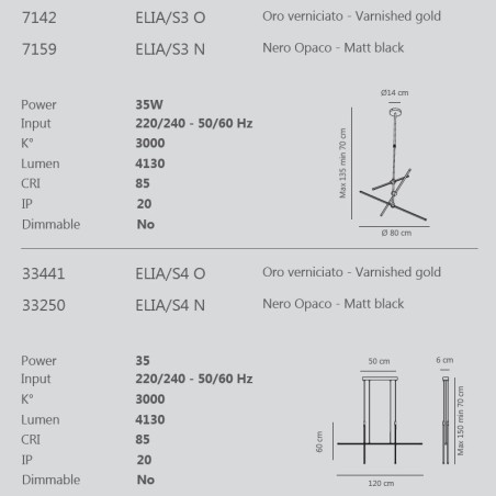 Sikrea Elia S4 Lampada a Sospensione 