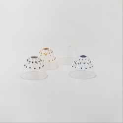 Ailati Swap Lampada da Tavolo Ricaricabile Nero Paralume Vetro Ambra