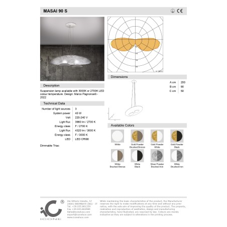 Icone Luce Masai Lampada a Sospensione